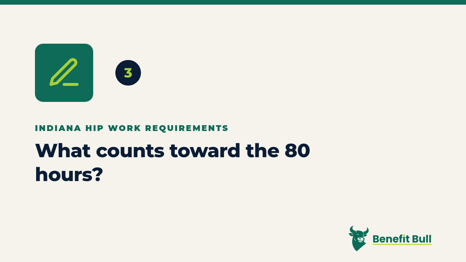 Benefit Bull graphic for step 3: What counts toward the 80 hours?