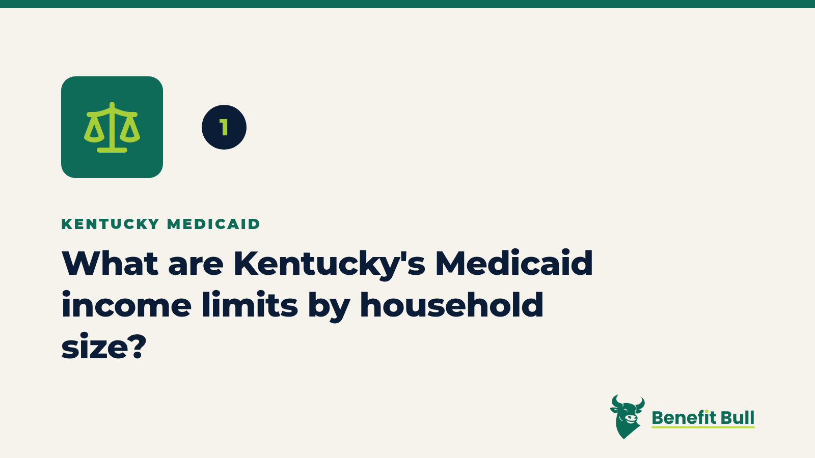 Benefit Bull graphic for step 1: What are Kentucky's Medicaid income limits by household size?