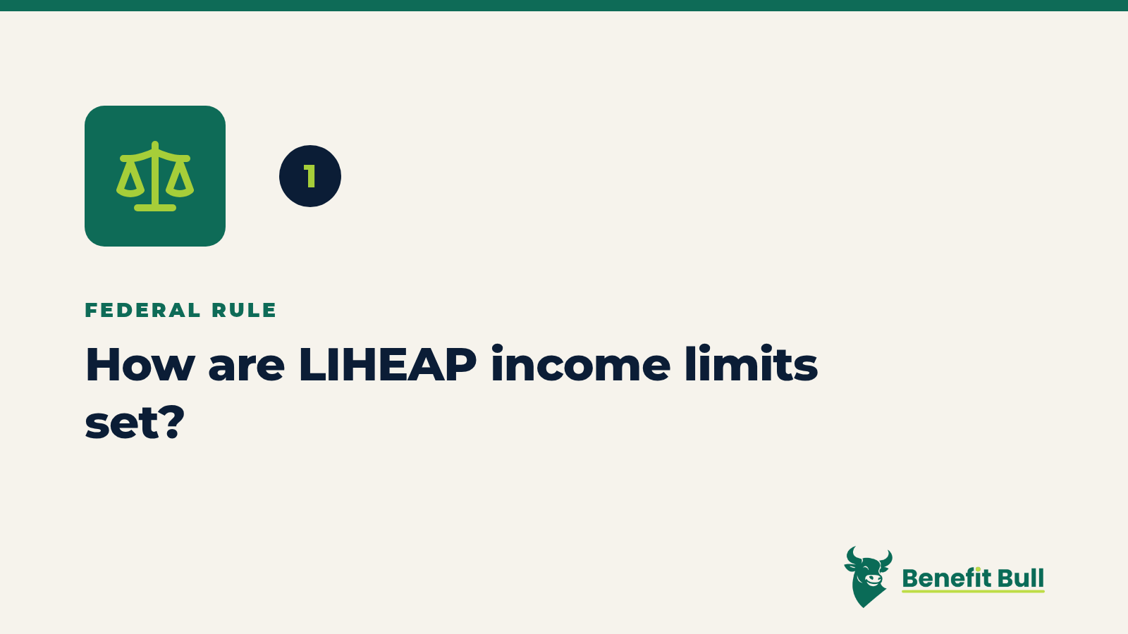 Benefit Bull graphic for step 1: How are LIHEAP income limits set?