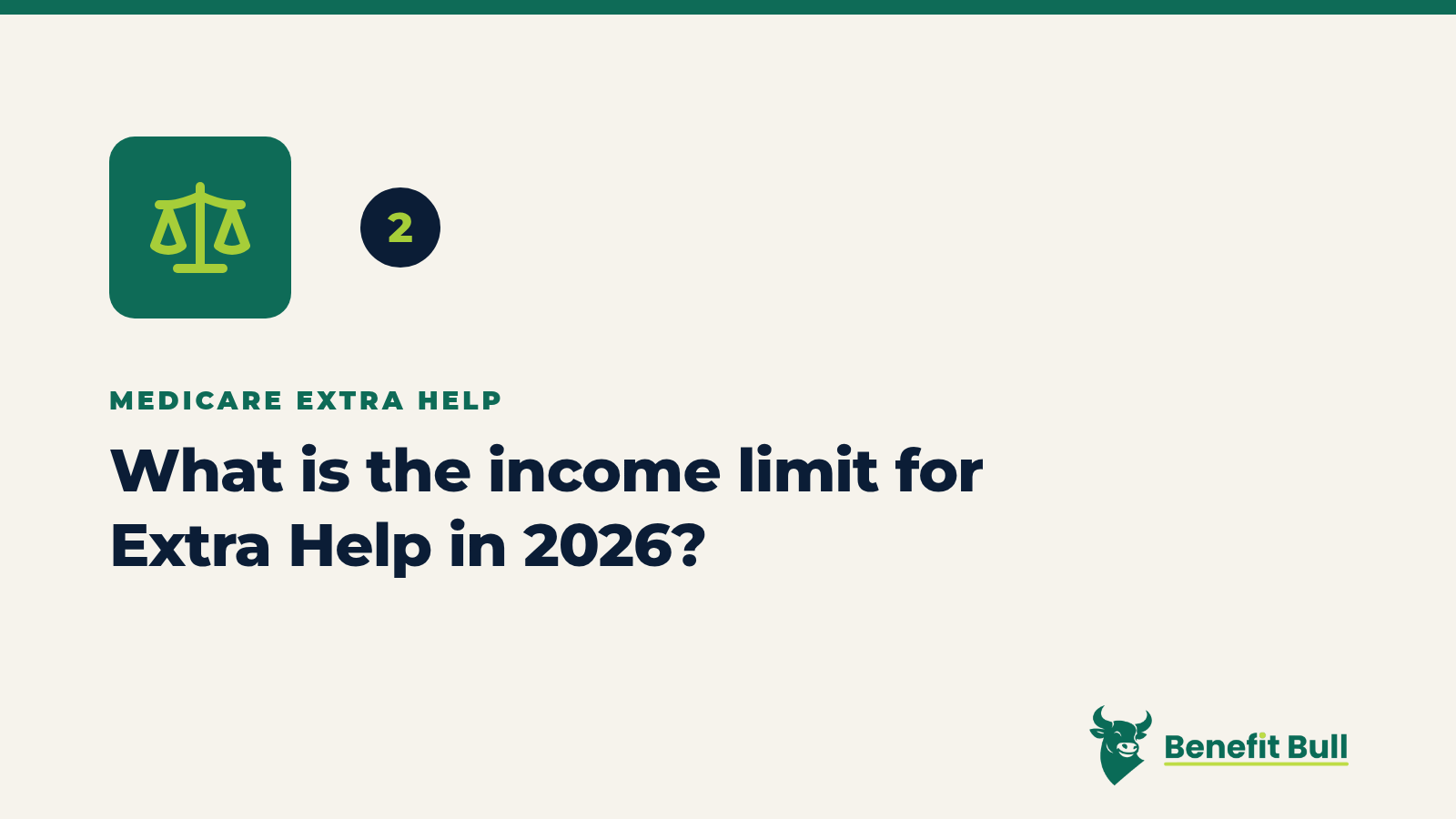 Benefit Bull graphic for step 2: What is the income limit for Extra Help in 2026?