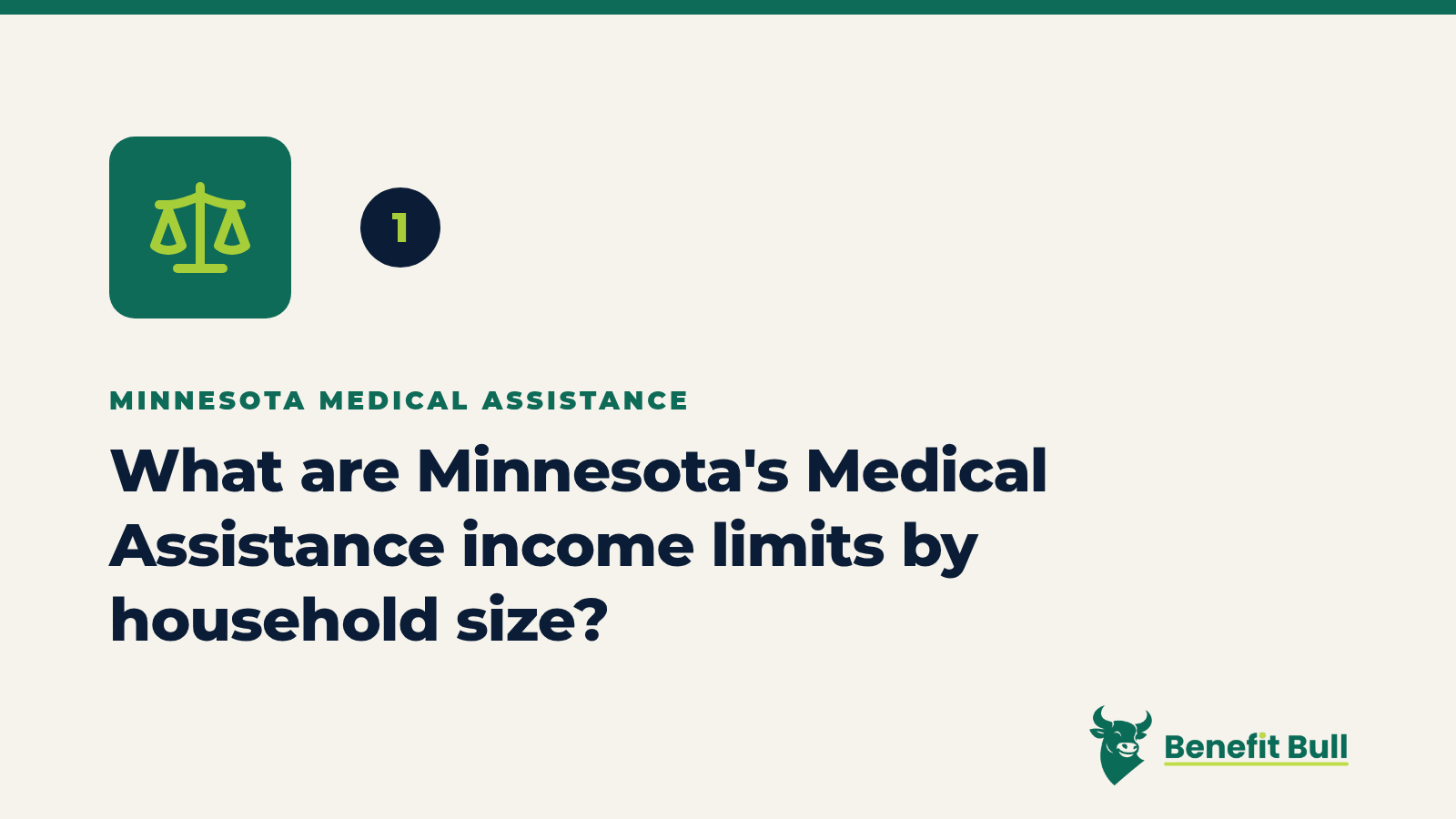 Benefit Bull graphic for step 1: What are Minnesota's Medical Assistance income limits by household size?