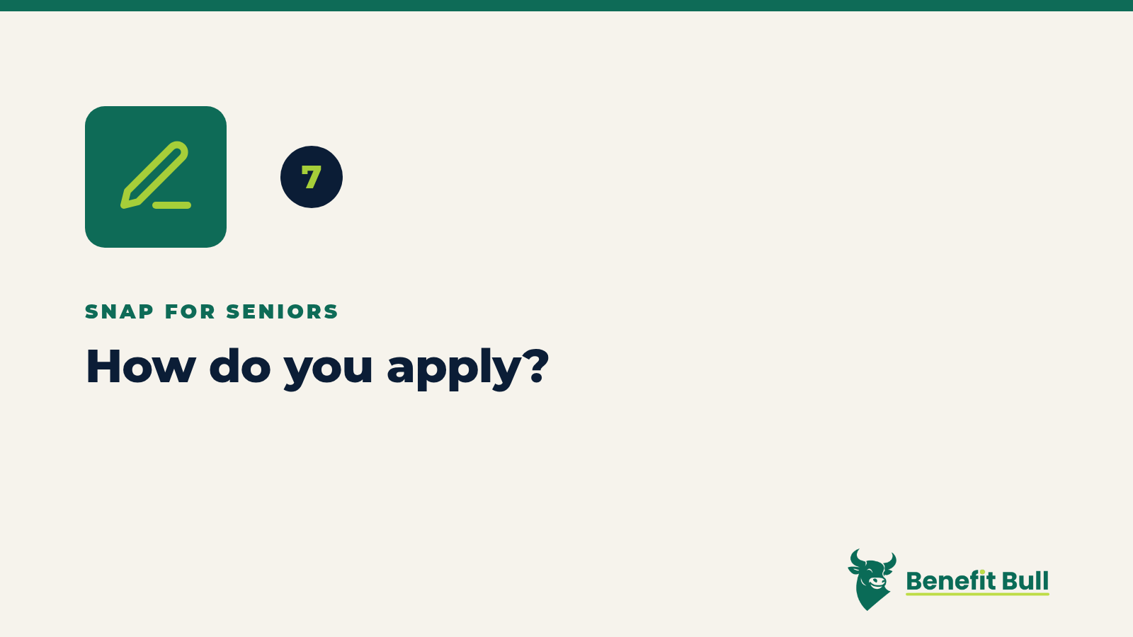 Benefit Bull graphic for step 7: How do you apply?